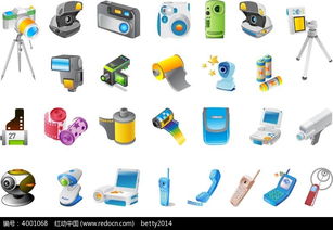 相機電話交卷等電子產(chǎn)品圖案AI素材免費下載 編號4001068